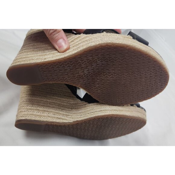 Michael Kors Black Espadrille Wedge Sandals - Picture 8 of 8